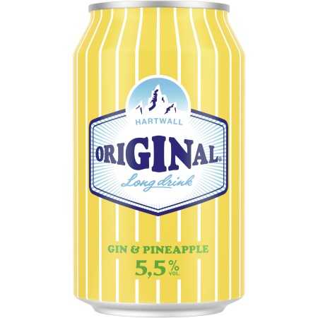 Hartwall Original Long Drink Gin & Pineapple 5.5% - (24x0.33L)